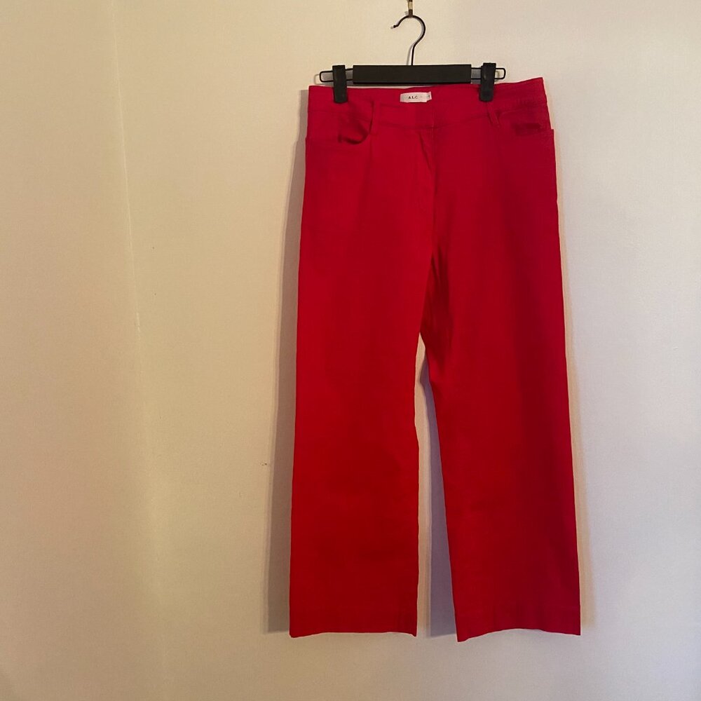 A.L.C Red Cropped Wide Leg Pants Size 6 - Picture 5 of 6